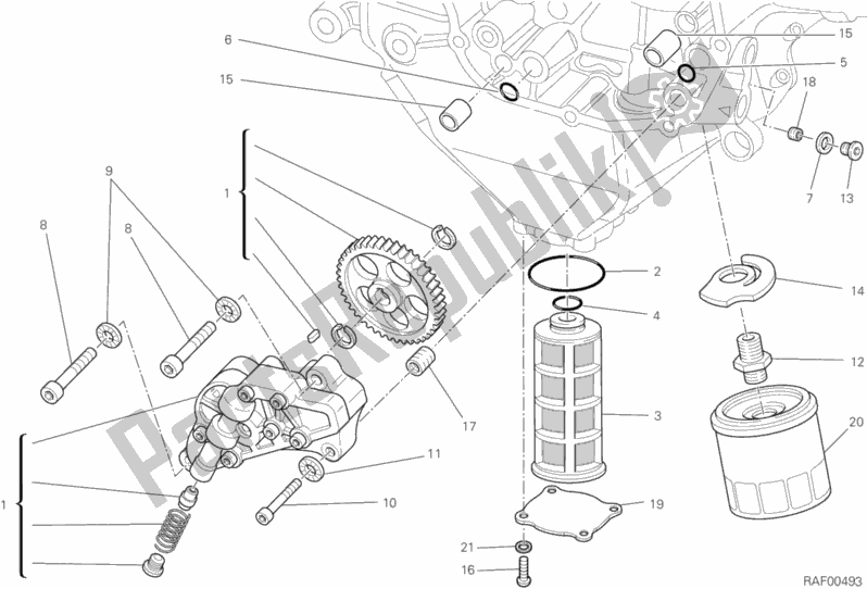 Tutte le parti per il Filtri E Pompa Dell'olio del Ducati Diavel White Stripe Thailand 1200 2014
